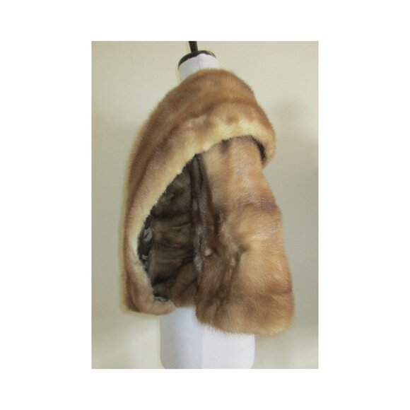 Vintage Autumn Haze Brand EMBA Natural Brown Mink Fur Stole Cape Wrap - Picture 8 of 12